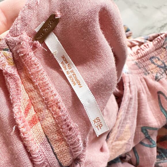 Free People Anita Desert Rose Tiered Tie Back Maxi Dress Women's Size XS - Picture 8 of 11